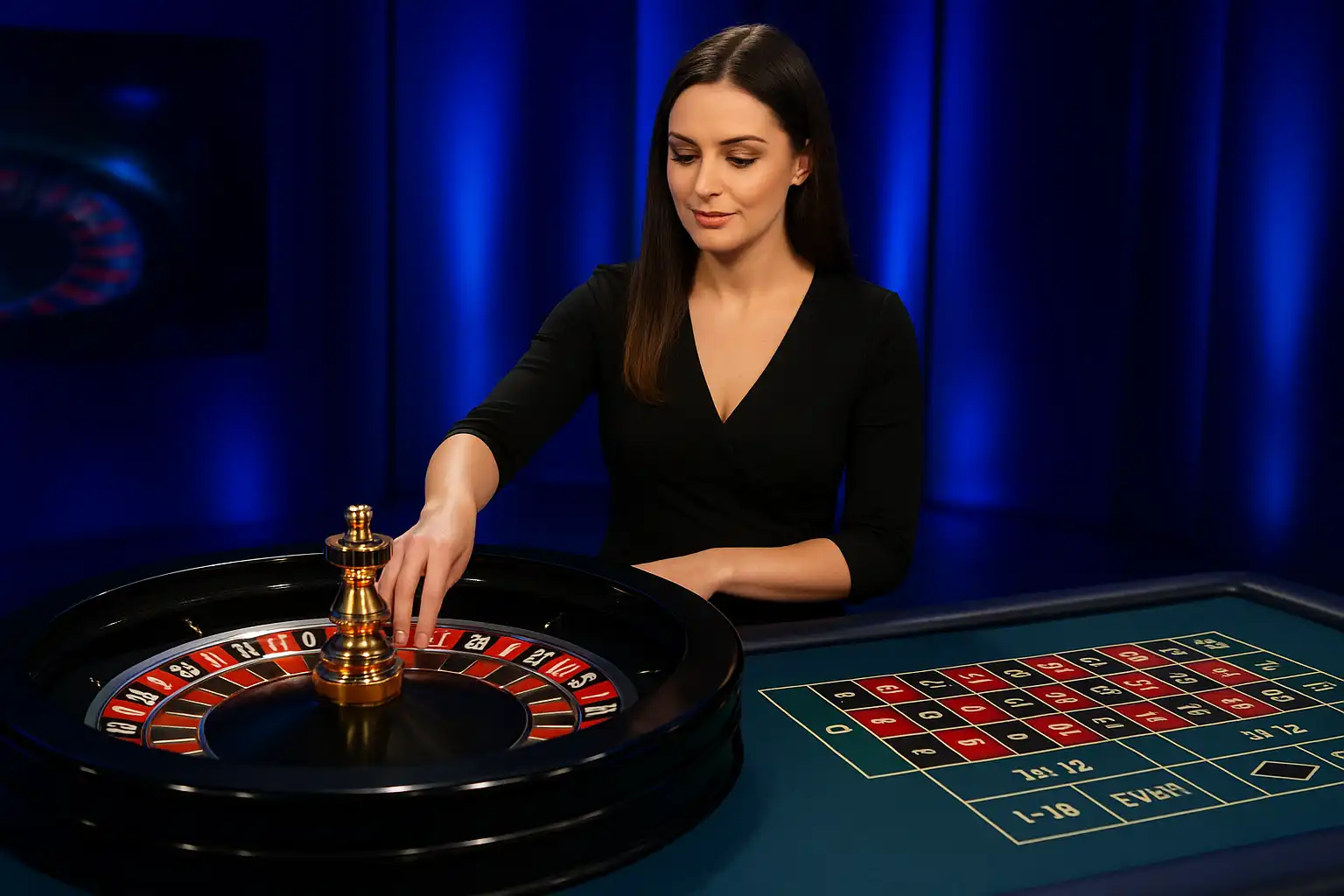 Live dealer roulette table streamed on DaytonaSpin