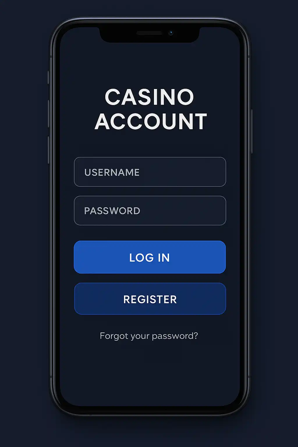 DaytonaSpin account login screen on a mobile device